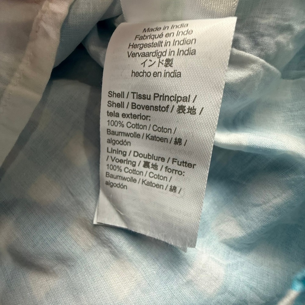 J. Crew Factory Women's Ruffle Neck Gingham Sleeveless Blouse Teal White Size S - Picture 7 of 11
